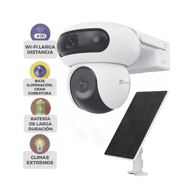 Cámara de seguridad solar EZVIZ HB90X Dual 4G, doble lente 4 MP