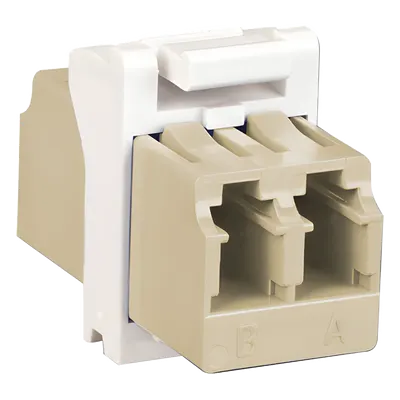 Módulo Acoplador de Fibra Óptica / LC Duplex / 2 Fibras / Monomodo y Multimodo / Diseño Plano / Color Blanco