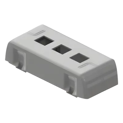 Porta equipamiento Keystone / Canaleta DX10000 / ABS V0 y aluminio SAE 305 / -20°C a 80°C / Gris y blanco