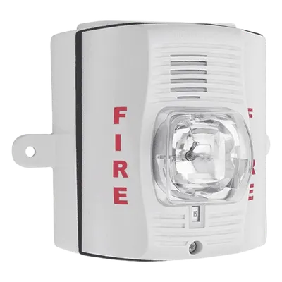 Sirena con Lámpara Estroboscópica para Exterior / a 2 Hilos / Configuración Estroboscópica Seleccionable / Color Blanco 