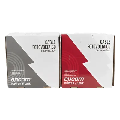 Cable fotovoltaico EPCOM POWERLINE KIT2CBLPV10RB/100, 10 AWG