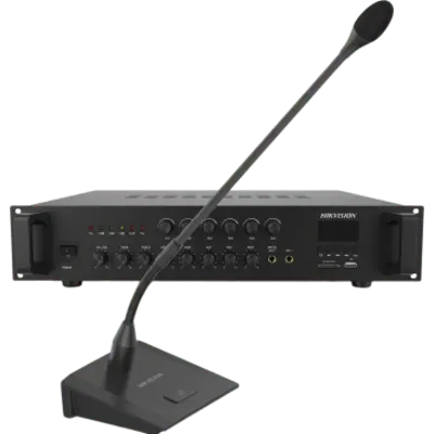 Amplificador de audio Hikvision DS-QAEKITMIC-240 para 6 zonas