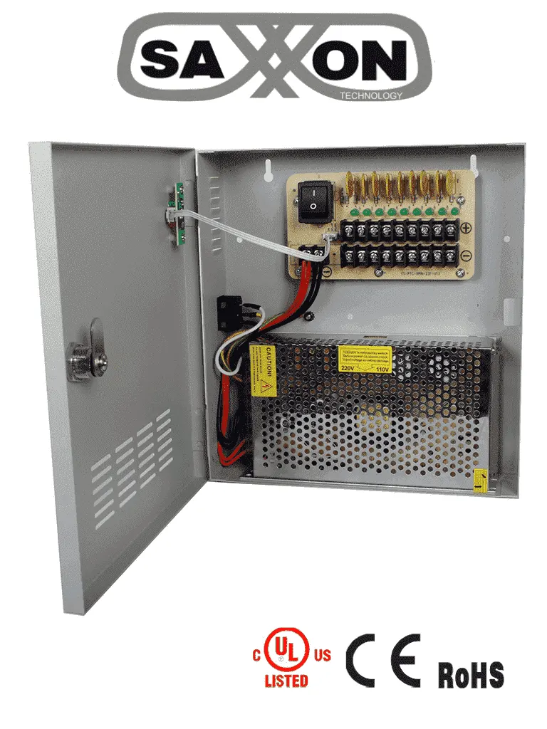 Fuente de poder SAXXON PSU1220-D9 para 9 cámaras CCTV