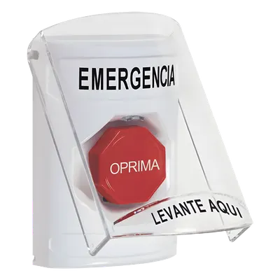 Botón de emergencia STI SS23A2EM-ES con tapa protectora y prealarma