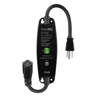 Interruptor de Enchufe para Exteriores / Control On/Off / IP66 / 15 A Iluminación / 1/2 HP Motores / RadioRA 3