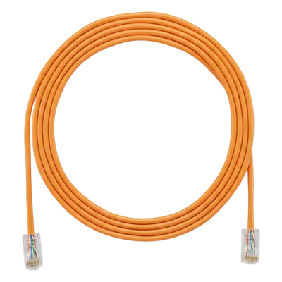 Cable de Parcheo UTP / Cat6A / 500 MHz / 28AWG Diámetro Reducido 4.7 mm / CM/LSZH / PoE 802.3bt / 6.1 m (20 ft) / Naranja