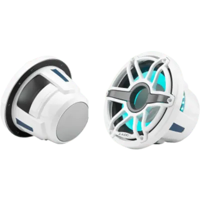 Subwoofer Náutico 10" (25.4 cm) / JL Audio M6 / LED Transflective / Rejilla Deportiva Blanca / 250 W RMS / 4 Ω / Uso Cerrado / Cono de Polipropileno Relleno de Mica / Montaje 150 mm (5.90 in) / Náutico