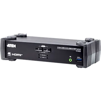 Conmutador KVMP / 2 Puertos HDMI / 4K DCI 60 Hz / USB 3.1 Gen 1 / Audio Mixer / RS-232