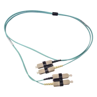 Jumper de Fibra Óptica Multimodo / 50/125 OM3 / SC-SC Duplex / OFNR / Aqua / 1 Metro (3.28 Pies)