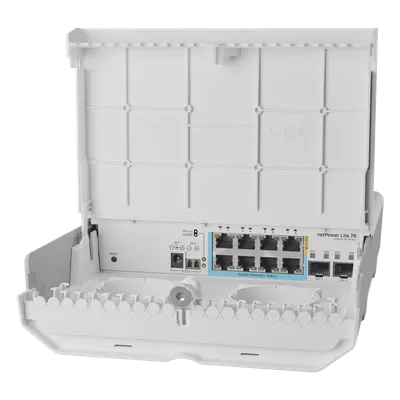 Switch Smart / 7 Puertos PoE Inverso Gigabit / 2 SFP+ 10G / IP66 Exterior / 28 Gbps / 12-57V