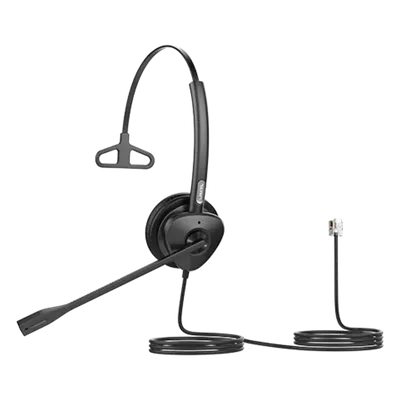 Diadema Monoaural / Audio HD Wideband / Cancelación Pasiva de Ruido / Brazo Ajustable 260° / Conexión RJ9 / Diseño Ultraligero 73 g
