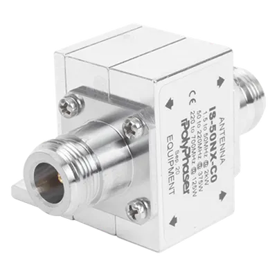 Protector Coaxial RF / 1.5-700 MHz / 50 Ω / 2 kW / Conectores N Hembra / Ceja Lateral / Flange