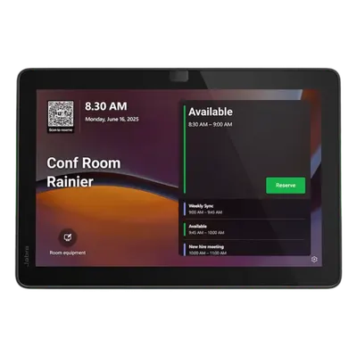 Panel de Programación de Salas / Pantalla Táctil 10.1" / Resolución 1920x1200 / Android 13 / PoE IEEE 802.3af / Wi-Fi 802.11ac / Bluetooth 5.2 / Certificado Microsoft Teams y Zoom Rooms / Barras LED de Disponibilidad / Montaje Flexible