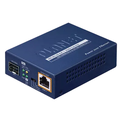 Convertidor de medios PoE++ / 10/100/1000BASE-T / 100/1000BASE-X SFP / 95W 802.3bt / Carcasa metálica / 3.7 x 2.8 x 1.0 pulgadas