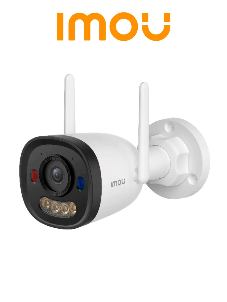 IMOU Bullet 2E Pro 3MP (IPC-K3DN-3V0W) / Cámara IP Bullet WiFi 6, micrófono integrado, 2.8mm,  Color 24/7, disuasión Activa, H.265, detección de humanos y Vehiculos, AOR Mode, IR 25m, 512GB Micro SD,IP67.