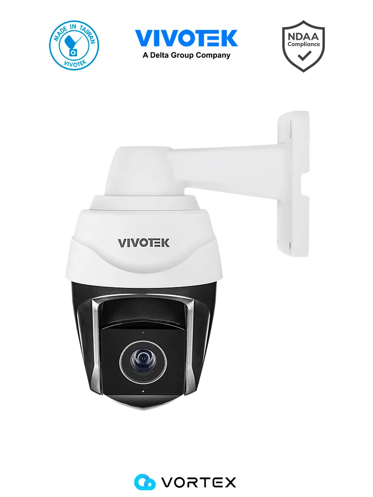 VIVOTEK SD834-EHL(1Y) - Camara IP PTZ Vortex Premium Series, 5 Megapixeles, IR 200mts , WDR Pro, Zoom optico 30mts , Premium AI, Deep Search, Protección IP66, IK10, NEMA 4X, NDAA, Almacenamiento interno 256GB