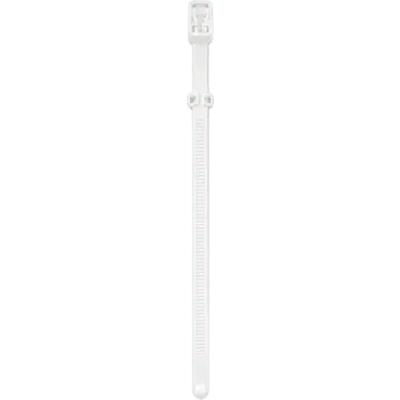 Cinchos de Nylon Reutilizables / Liberación Rápida / 7.6 × 200 mm / Blanco / Paquete de 100 Piezas