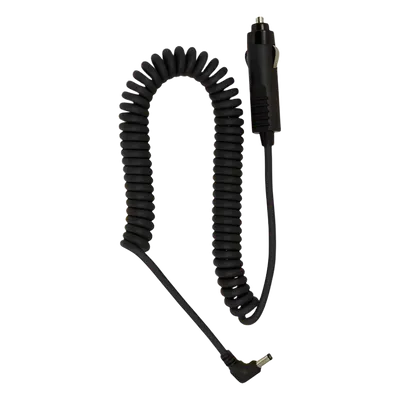 Adaptador de corriente vehicular / 12-24 Vcc / 15 Vdc 1.0A / Cable espiral retractil / Fusible reemplazable