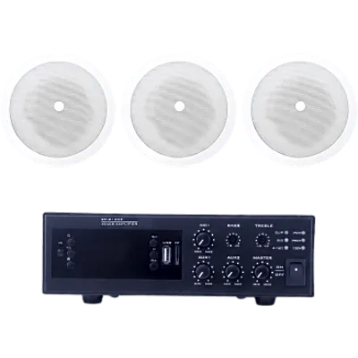 Kit de sonido ambiental EPCOM PROAUDIO EPB120E/3CS con amplificador de 120 W