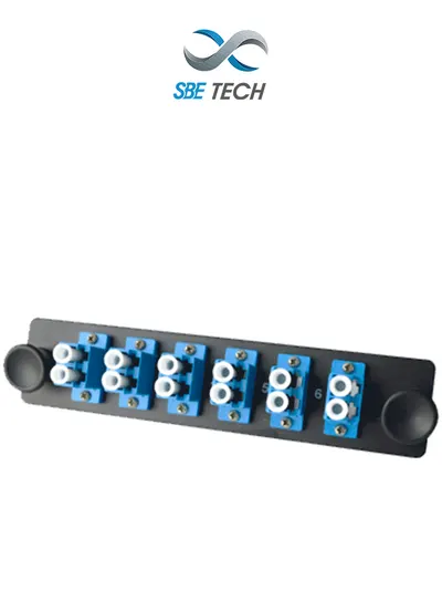 Placa para fibra óptica SBE TECH SBE-6LCSM con 6 acopladores LC
