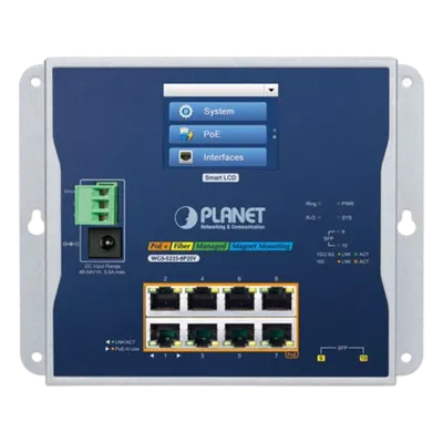 Switch Industrial / 8 Puertos Gigabit PoE+ / 2 Puertos SFP 2.5G / Pantalla Táctil LCD / IP30 / -20 a 70°C / 240W PoE