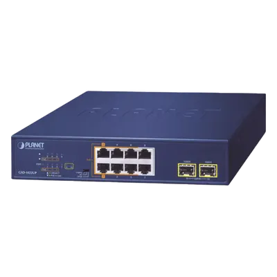 Switch PoE PLANET GSD-1022UP con 180W y puertos SFP Gigabit