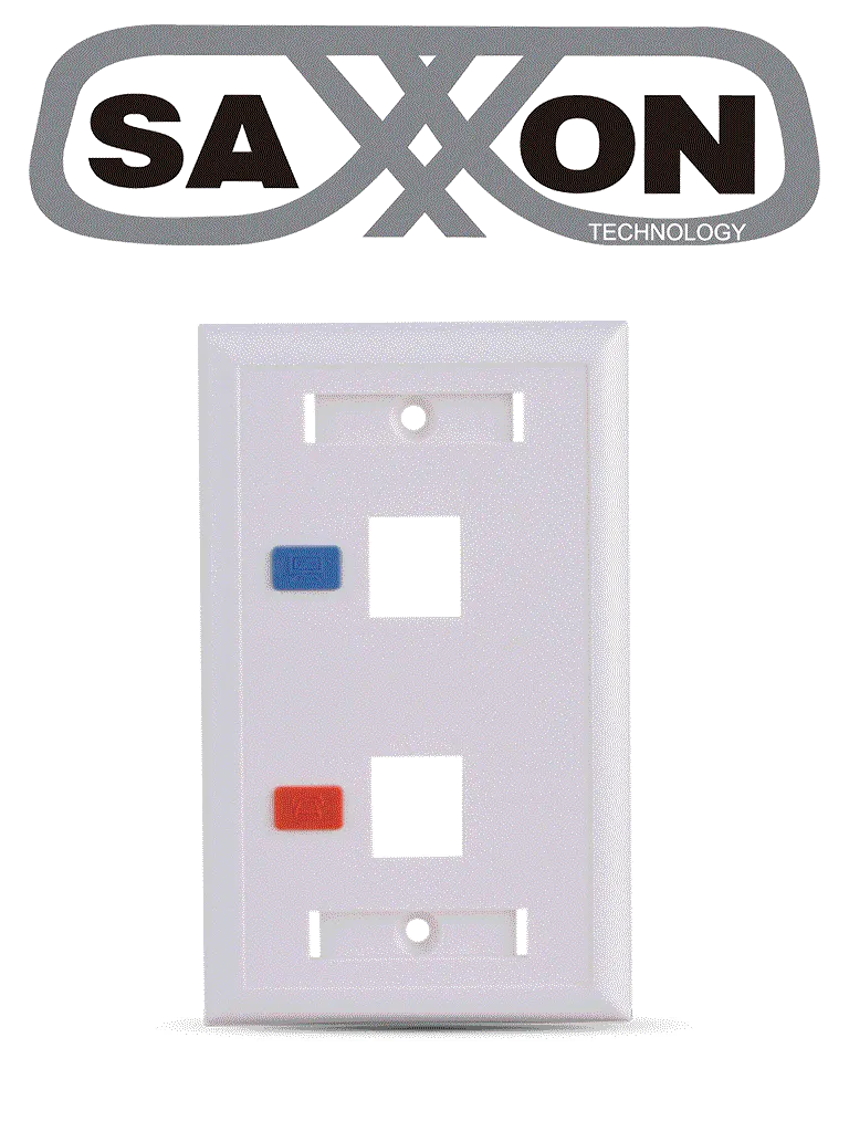 Placa de pared SAXXON A175-2E vertical de 2 puertos Keystone