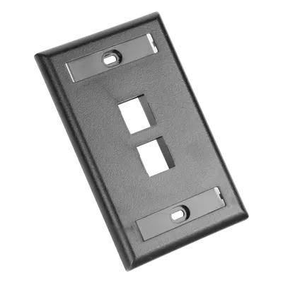 Placa de pared plana PANDUIT NK2FBL con 2 puertos keystone