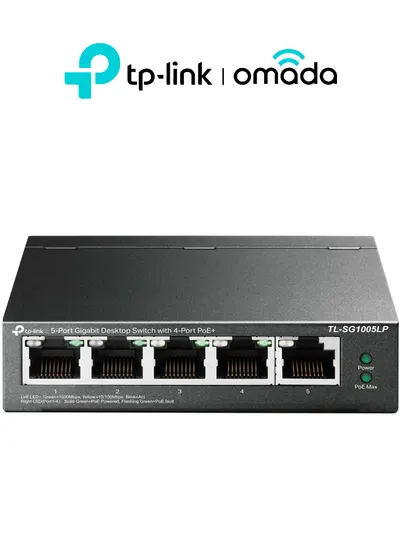 Switch Gigabit TP-Link TL-SG1005LP con 4 puertos PoE+