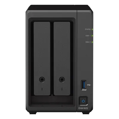 NVR Deep Learning / 2 Bahías / Intel Celeron Quad-Core 2.7 GHz / 6GB DDR4 / HDMI 4K / 1GbE Link Aggregation / Compacto 166 x 106 x 223 mm