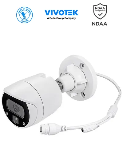VIVOTEK IB9369 -  Cámara IP bullet exterior 2 MP, lente fijo 2.8mm, Iluminadores Smart IR 30m, WDR digital, Smart Stream III, Smart Motion, 3DNR, Ranura MicroSD, IP66, IK10, NDAA, ONVIF