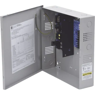 Fuente de Alimentación Controlada / 8 Salidas 12/24 Vcc / 6 A Continuos / Protección PTC Clase 2 / Cargador de Batería Integrado / 115 Vca Entrada