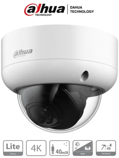 DAHUA HAC-HDBW1801EAN - Camara Domo Antivandalica 4k/ 8 Megapixeles/ Lente de 2.8mm/ 106 Grados de Apertura/ Metalica/ Super Adapt/ WDR Real de 120 dB/ IR de 40 Metros/  ip67/ IK10