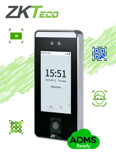 Terminal de control de acceso ZKTeco SpeedFace-V5L-QR con QR y reconocimiento facial
