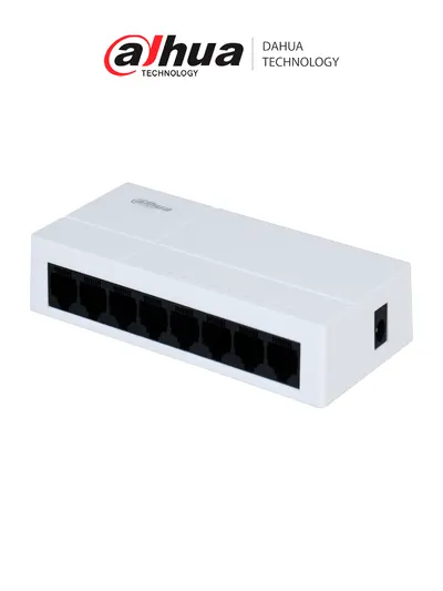 Switch de red Dahua DH-PFS3008-8GT-L con 8 puertos Ethernet