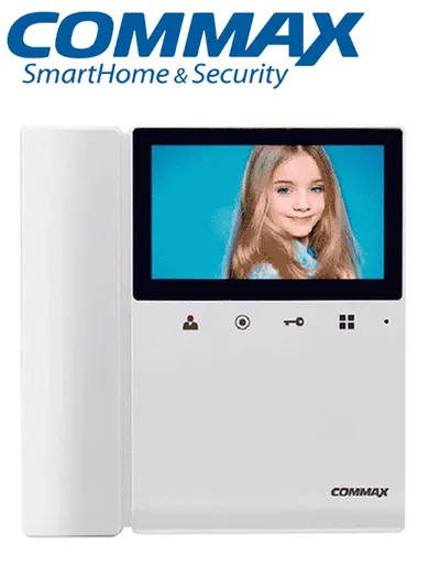 COMMAX CDV43K2 - Monitor para videoportero a color de 4.3 pulgadas con función de apertura de puerta, compatible con soluciones residenciales y departamentales, conexión a 4 hilos, frente de calle compatible modelo DRC40K