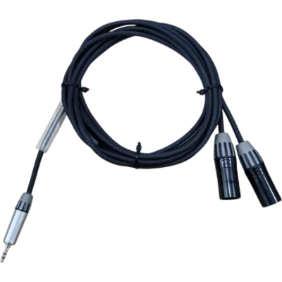 Cable de Audio Profesional / Plug 3.5 mm Estéreo a 2 XLR Macho / Longitud 5 m (16.4 ft) / Conectores Chapados en Oro / PVC Flexible