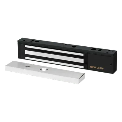 Chapa Magnética Electromagnética / 600 lb (272 kg) / 12/24 VDC Seleccionable / Sensor de Adherencia / LED de Estado / Sin Magnetismo Residual / IP