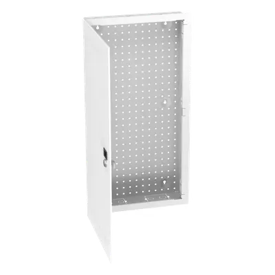 Gabinete de Montaje en Pared / Acero Calibre 18 / Capacidad 16 kg (35 lb) / Puerta Reversible con Cerradura / Ventilación Integrada / 28 in de Altura