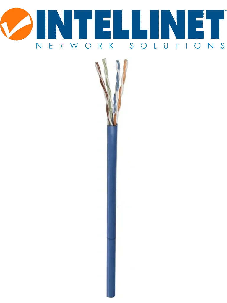 INTELLINET - 362344 - Bobina de cable UTP Cat5E CCA, Sólida, 305 m, PYME / U/UTP, 305 m, 24 AWG, Azul