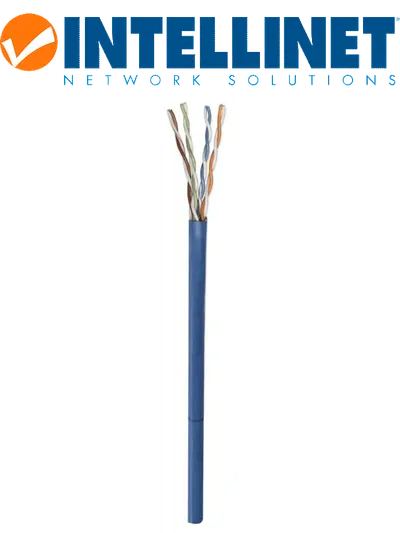 INTELLINET - 362344 - Bobina de cable UTP Cat5E CCA, Sólida, 305 m, PYME / U/UTP, 305 m, 24 AWG, Azul