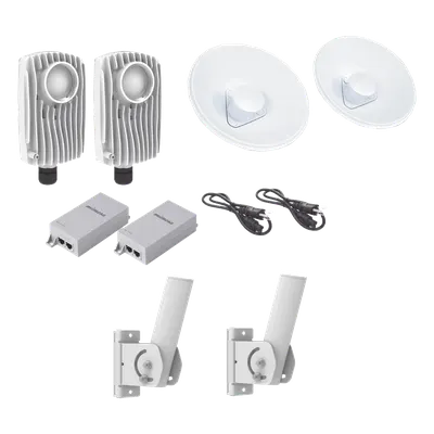 Kit de Radios Inalámbricos / 1.75 Gbps PTMP / 5.1-6.4 GHz / 20 dBi / IP67 / PoE Pasivo / SNMPv2
