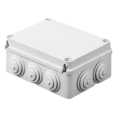 Caja Estanca de PVC Para Derivación y Conexión, 12 Entradas, Tapa Atornillada, 380x300x120 mm (Área interna), Uso Exterior IP55, Material que no Propaga el Fuego y Libre de Hálogenos