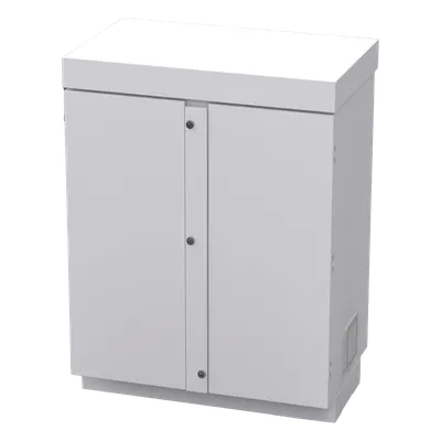 Gabinete Exterior para Baterías y Radiocomunicación / Acero Galvanizado / 12 Baterías PL110D12 / 1180 x 875 x 570 mm / IP para Alta Humedad