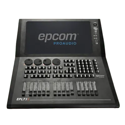 Consola de Control de Iluminación / 4 Universos DMX Nativos / 32 Universos Expandibles / 15 Faders de Reproducción / Pantalla Táctil 15.6 pulgadas / 4GB RAM + 128GB SSD / Linux OS