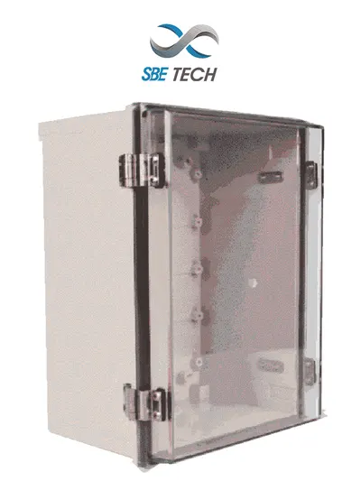 Gabinete plástico para exterior SBE TECH SBE-TR15015090 con cubierta transparente