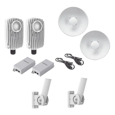Kit de radios inalámbricos / 1.75 Gbps PtMP / 5.1-6.4 GHz / 25 dBi / IP67 / 492 pies de alcance