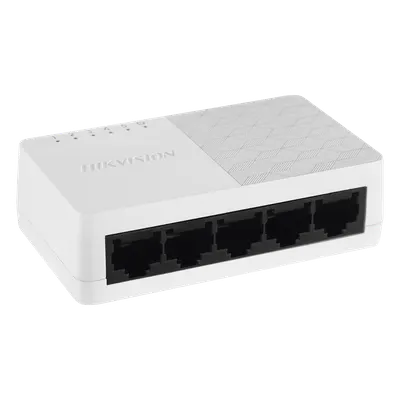 Switch de escritorio Hikvision DS-3E0105D-O de 5 puertos 10/100 Mbps