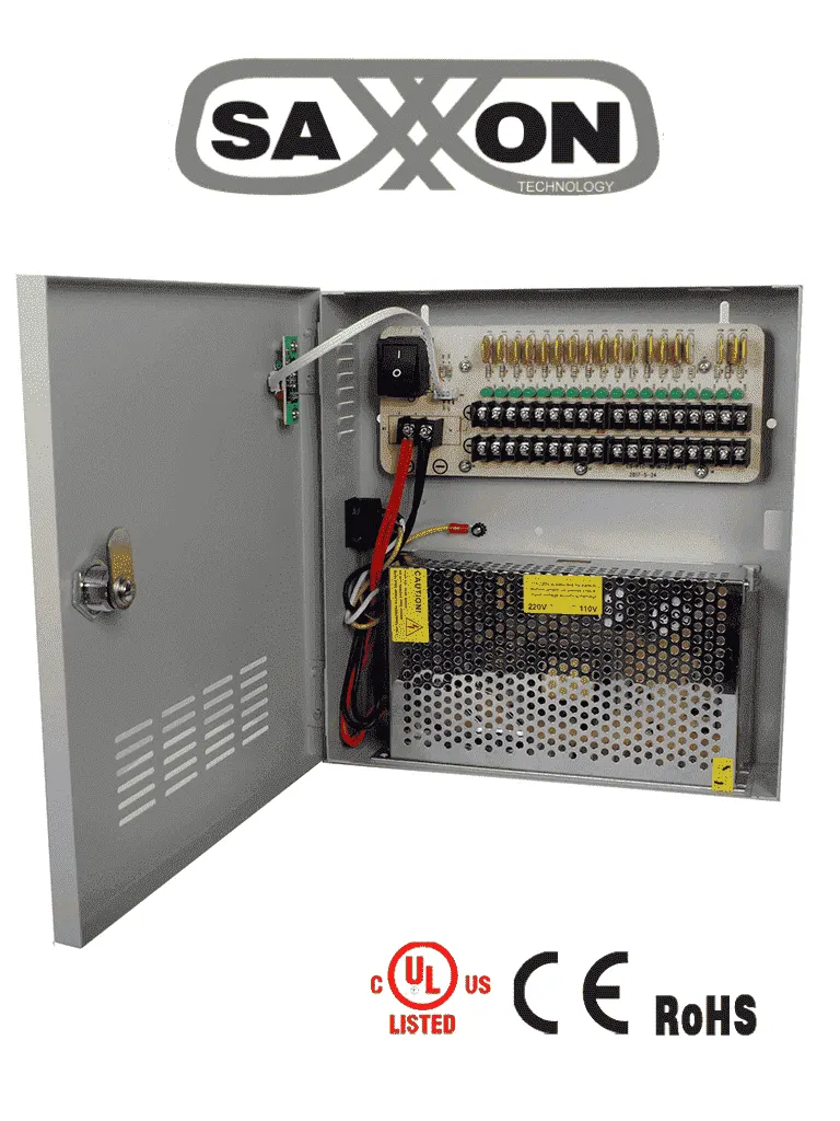 Fuente centralizada SAXXON PSU1220-D18 para 18 cámaras CCTV