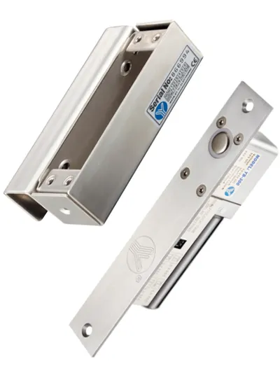 Cerradura eléctrica de perno YLI YB-300 con soporte YM-600